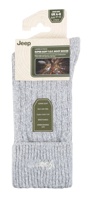 Dames Turn Cuff Sokken | Jeep | Wandelsokken Dames, Comfortabele Prestaties Polyester Sokken - Slate / Wit - Image 2