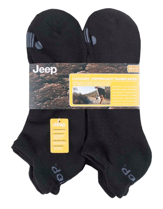 Jeep - Set van 6 katoenen sportenkelsokken voor heren - Zwart - Image 2