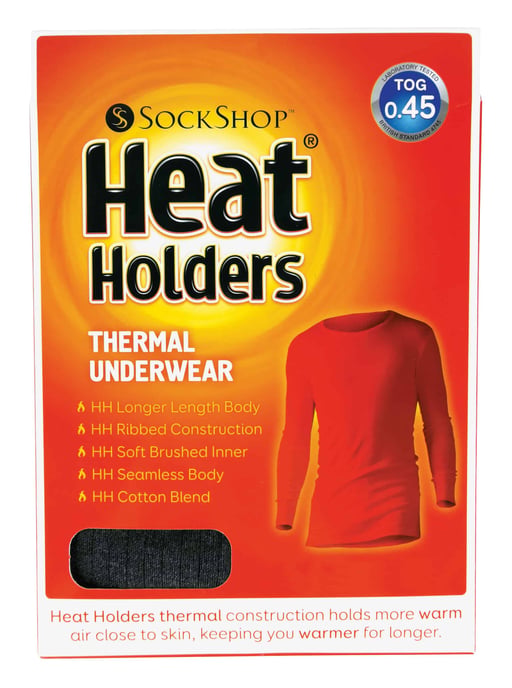Heat Holders - Thermische bovenkant met lange mouwen voor heren - Houtskool - Image 2