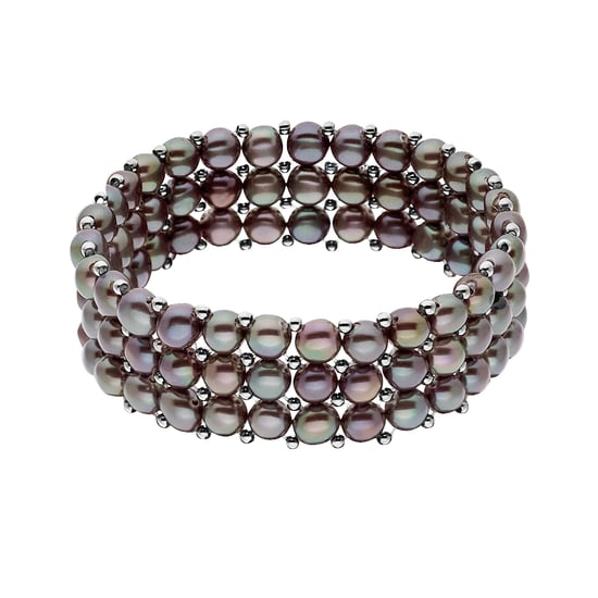 Bracelet 3 Rows of Real Freshwater Pearls 4 mm