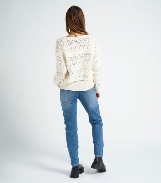 Cream Pointelle Cardgian