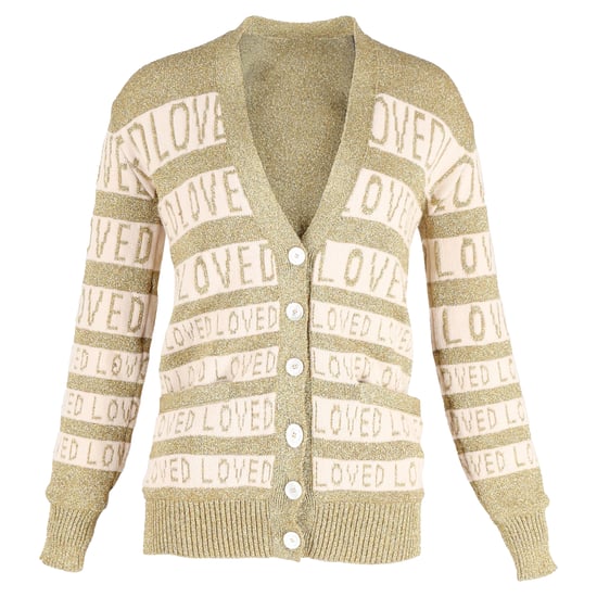 Gucci Loved Oversized Lurex Cardigan in Gouden Wol - Image 1