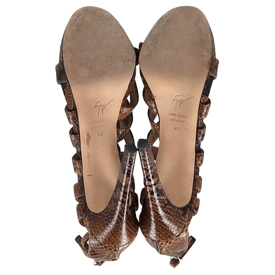 Giuseppe Zanotti Sandalen met Bandjes in Bruin Python Geëmbosserd Leer - Image 5