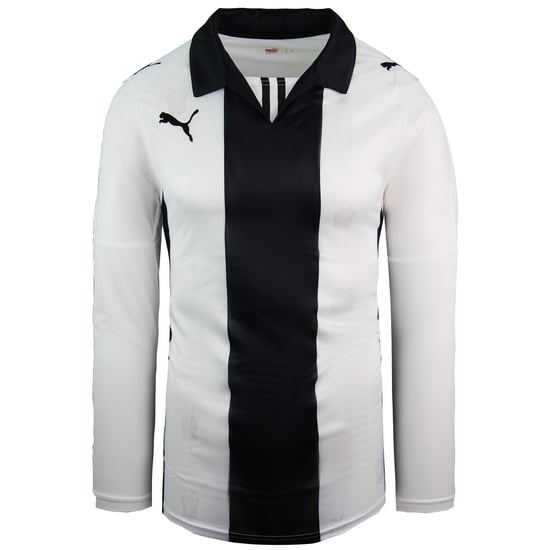 Puma PAOK FC Home Long Sleeve White Black Junior Football Polo Top 737358 01