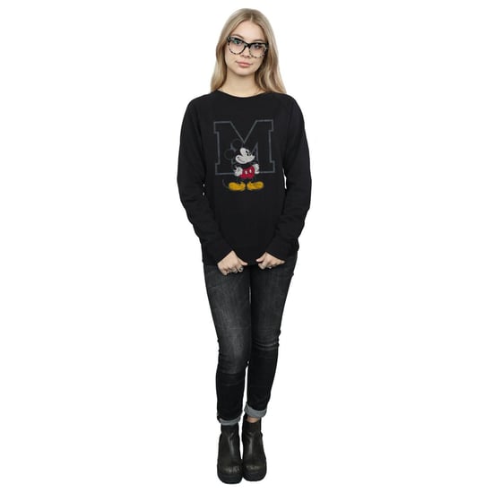 Disney Womens/Ladies Classic M Mickey Mouse Sweatshirt (Black)
