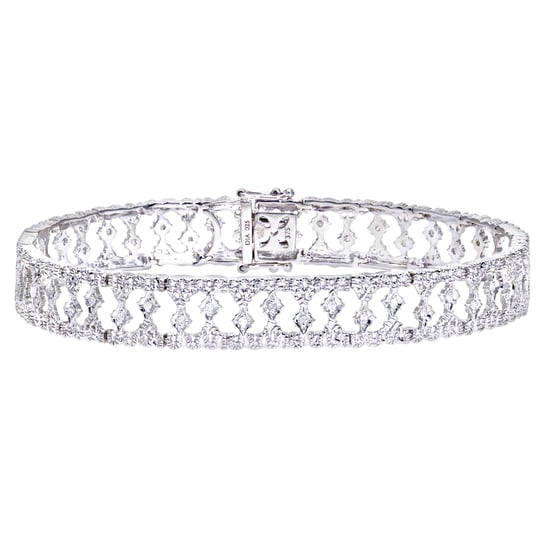 9ct White Gold Diamond Ladies Bracelet