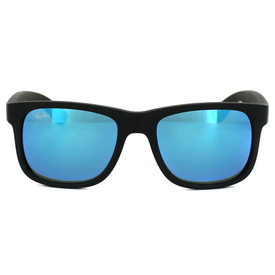 Ray-Ban Zonnebril Justin 4165 622/55 Rubber Zwart Blauw Mirror - Image 1