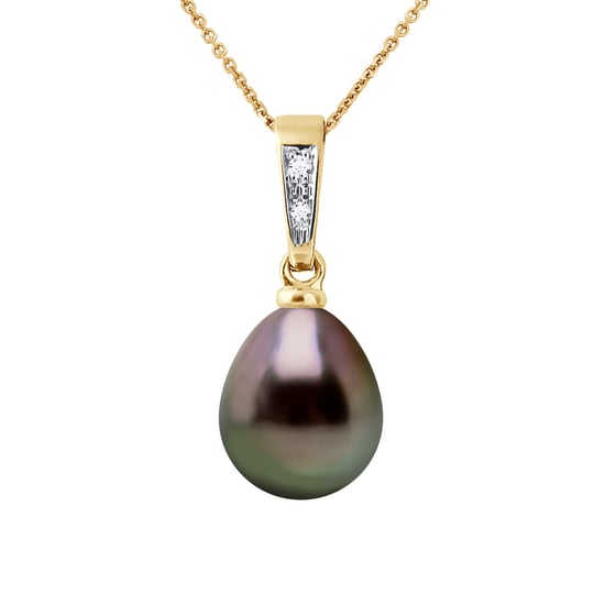 DIADEMA - Pendant - Diamonds - Tahitian Pearl - Yellow Gold