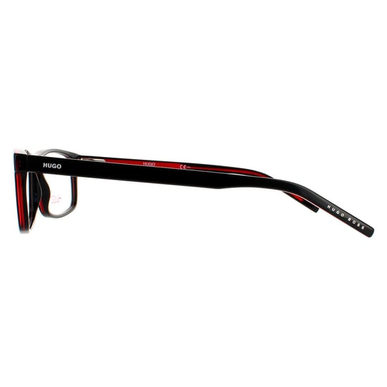 Hugo by Hugo Boss Rectangular Mens Black Red Glasses