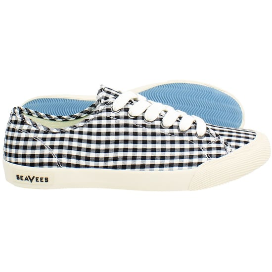 Seavees Monterey Americana Dames Zwart/Wit Plimsolls - Image 4