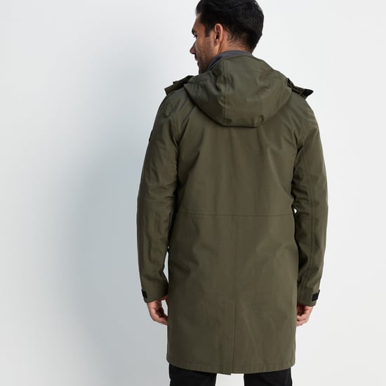 Glenton Mens Long Waterproof Jacket Moss Green