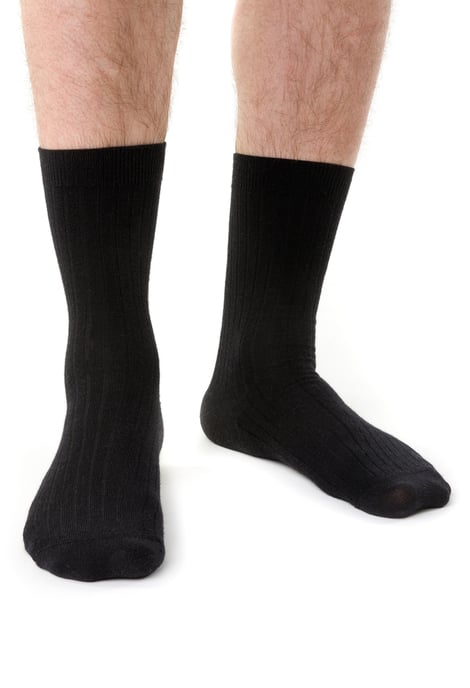 Steven - Heren 1 Paar Merino Wol Sokken met Zachte Boord, Niet-elastische Sokken - Zwart - Image 2