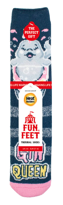 Dames Gezellige Noviteit Sokken | Heat Holders Lite | Kerstsokken voor Vrouwen | Cadeaus voor Haar Sokken - Gin Koningin - Image 2