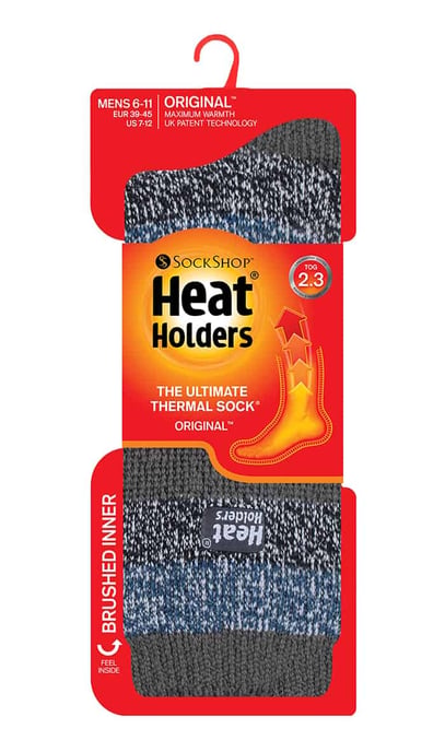 Heat Holders - Mens Twist Patterned Thermal Socks