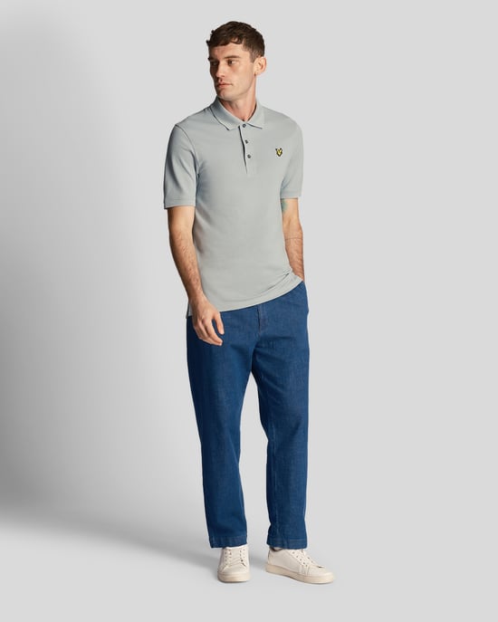 Lyle Scott leiblauw effen poloshirt - Image 2