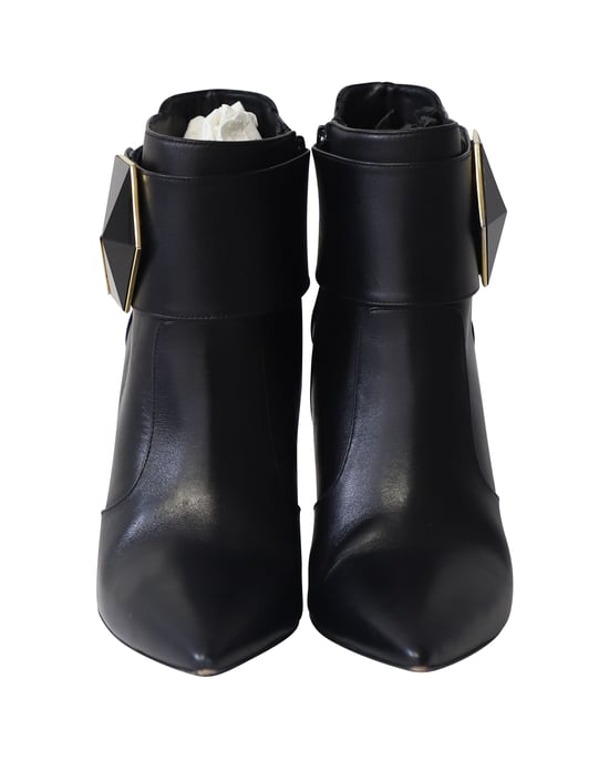 Nicholas Kirkwood Hexagon Enkelboots in Zwart Leer - Image 2