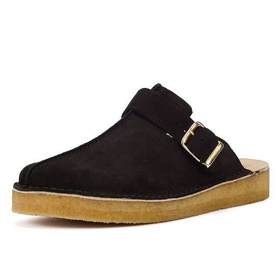 Clarks Trek Mule Suede Heren Sandalen Zwart - Image 3