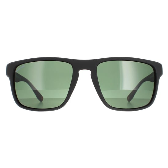 Montana Rectangle Mens Matte Black Green Polarized SP314