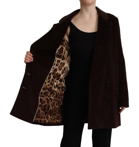 Lange dubbelgeknoopte trenchcoat met notched lapel van Dolce & Gabbana - Image 5