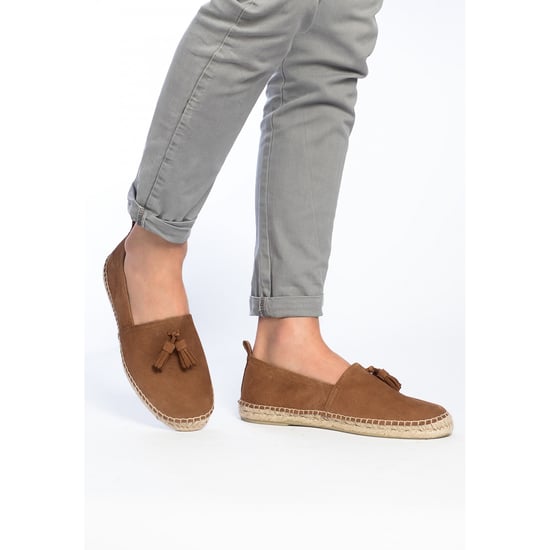Men's Tassel Flat Espadrilles in Brown