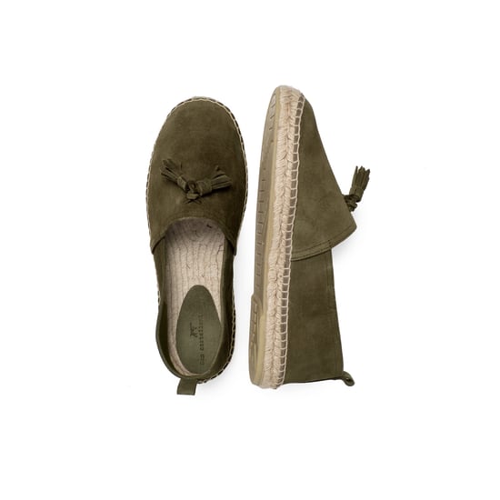 Men's Tassel Flat Espadrilles in Green