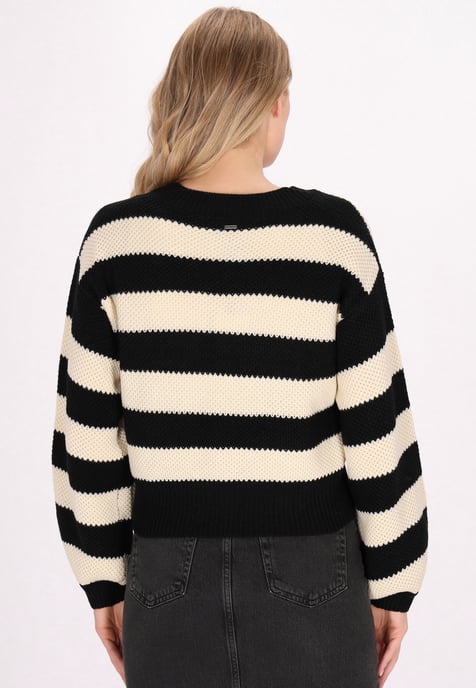 Dreimaster Jumper Dames Zwarte crème strepen - Image 4