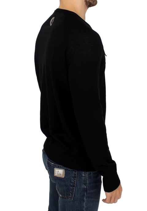 Karl Lagerfeld Black crewneck pullover sweater