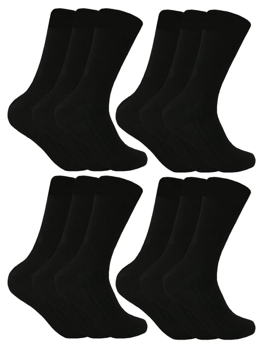 Sock Snob - 12 paar wollen laarzensokken voor heren - Zwart - Image 1