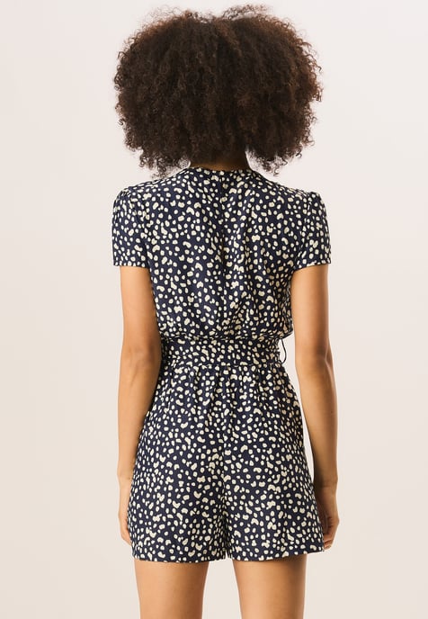 Animal Print Belted Wrap Playsuit