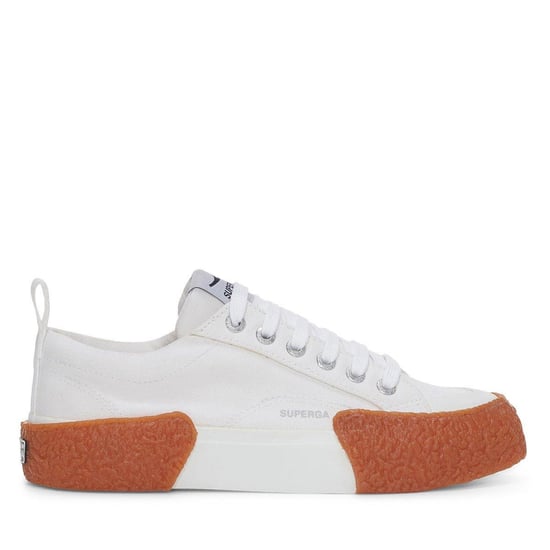 Superga Unisex 2660 Stripe Big Bumpers Trainers voor volwassenen (Wit/Gum) - Image 1