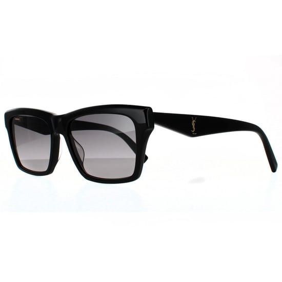 Saint Laurent Rectangle Unisex Shiny Black Grey Gradient Sunglasses