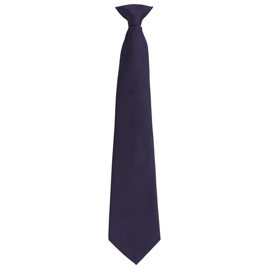 Premier Unisex volwassen kleuren modieuze effen Clip-On stropdas (Marine) - Image 1