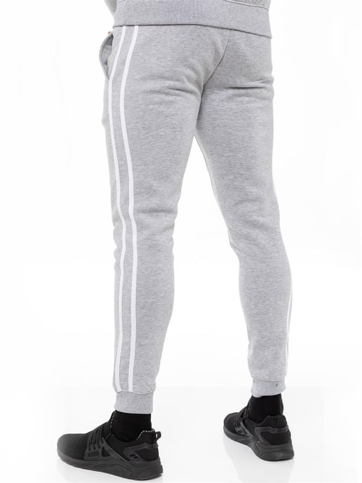 Enzo | Mens Zip Up Tape Hoodie Tracksuit Set - Grey