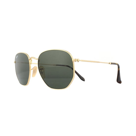 Ray-Ban Sunglasses Hexagonal 3548N 001 Gold Green