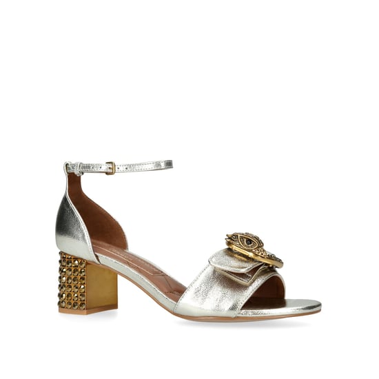 Kurt Geiger London Leather Mayfair Block Mid Heel Sandals