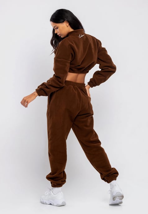 Tom Barron Ladies Casual Cropped Fleece Stylish Oversize Tracksuit