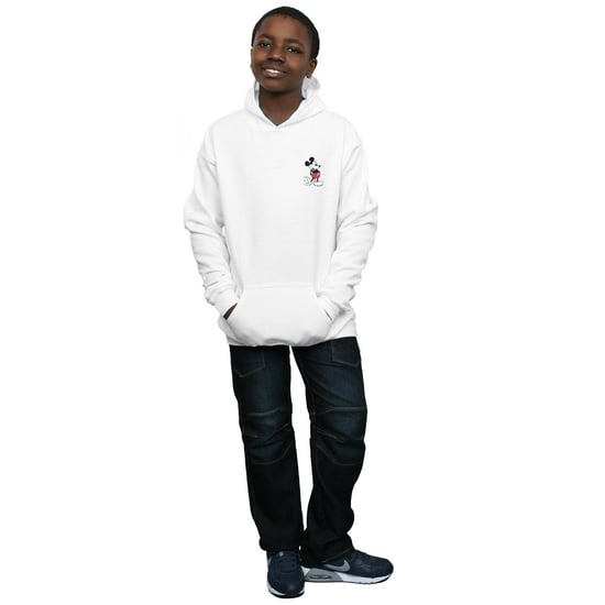 Disney Jongens Mickey Mouse Kickin Retro Borst Hoodie (Wit) - Image 5