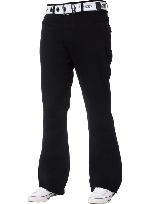 Kruze Mens Bootcut Denim Jeans