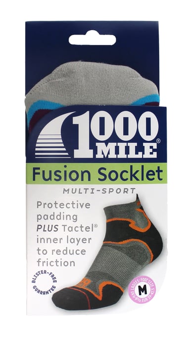 1000 Mile - Dames Dubbele Laag Fusion Enkel Hardloopsokken met Padding - Paars / IJsvogel - Image 2