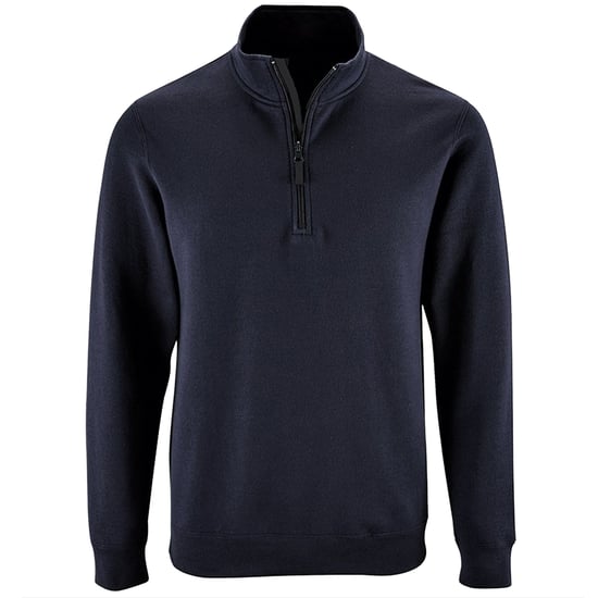 SOLS Heren Stan Contrast Zip Neck Sweatshirt (Franse marine) - Image 1
