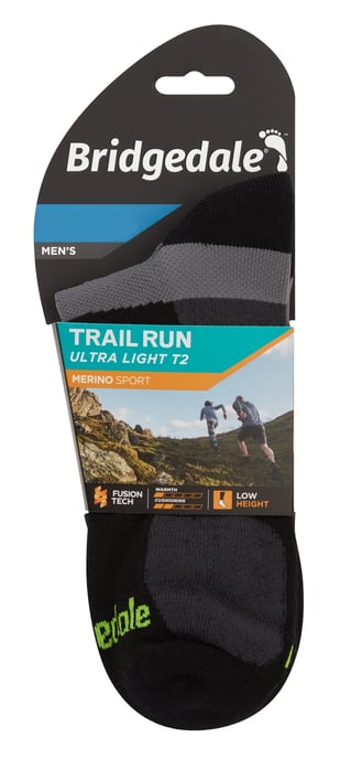 Bridgedale - Heren Hardlopen Ultralichte Merino Lage Sokken - Zwart - Image 2