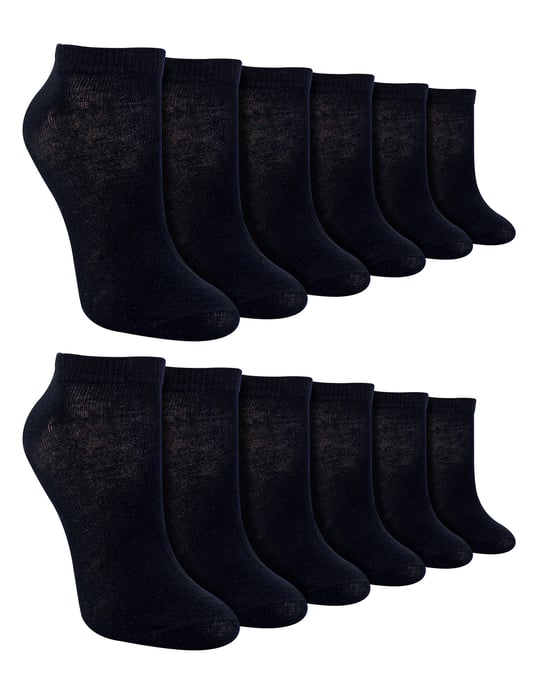 12 Paar Multipack Kinder Bamboe Trainer Sokken | Jongens Liner Sokken Ankle Wit - Zwart - Image 1