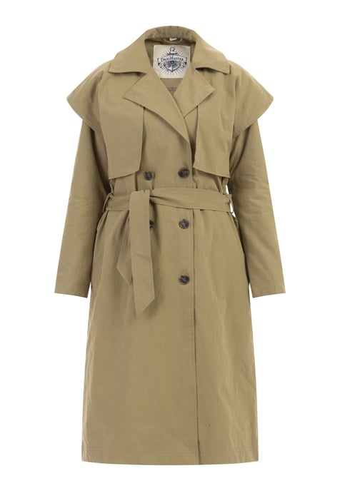 Dreimaster Trenchcoat Dames lichte olijf - Image 1