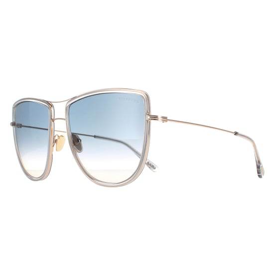 Tom Ford Aviator Womens Shiny Rose Gold Smoke Gradient Tina FT0759