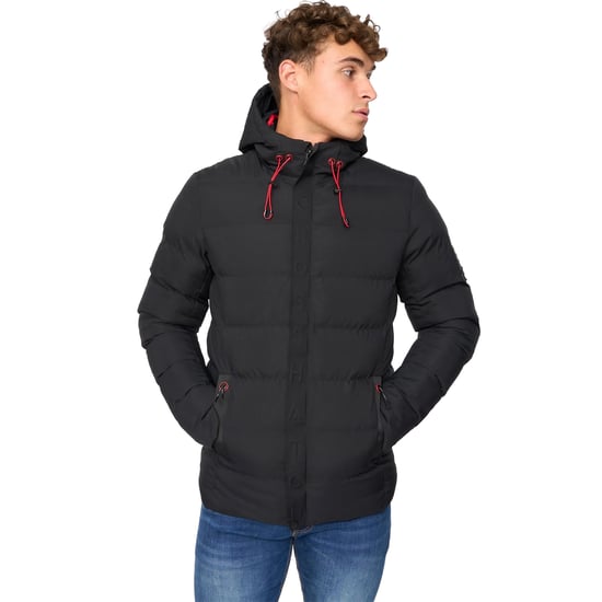 Crosshatch Heren Kampleys gewatteerd jack met reliëf (Zwart) - Image 1