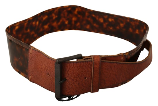 Ermanno Scervino Women's Dark Brown Leather Buckle Waist Belt
