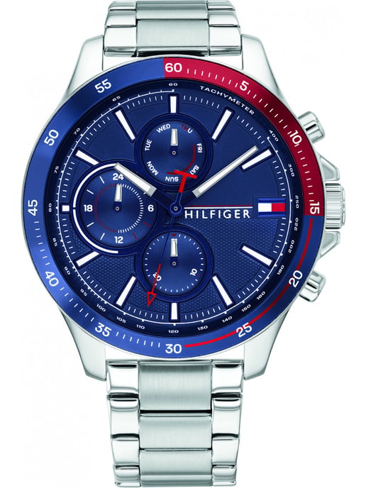 Tommy Hilfiger Bank herenhorloge Zilverkleurig 1791718 - Image 1