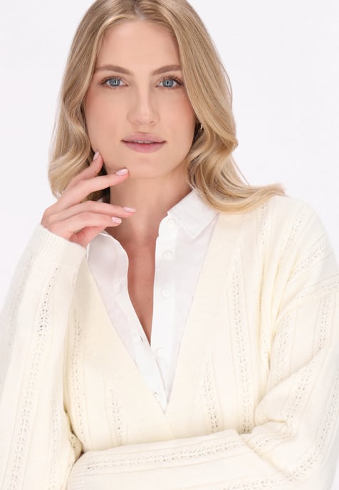 Dreimaster Vest Dames wolwit - Image 5