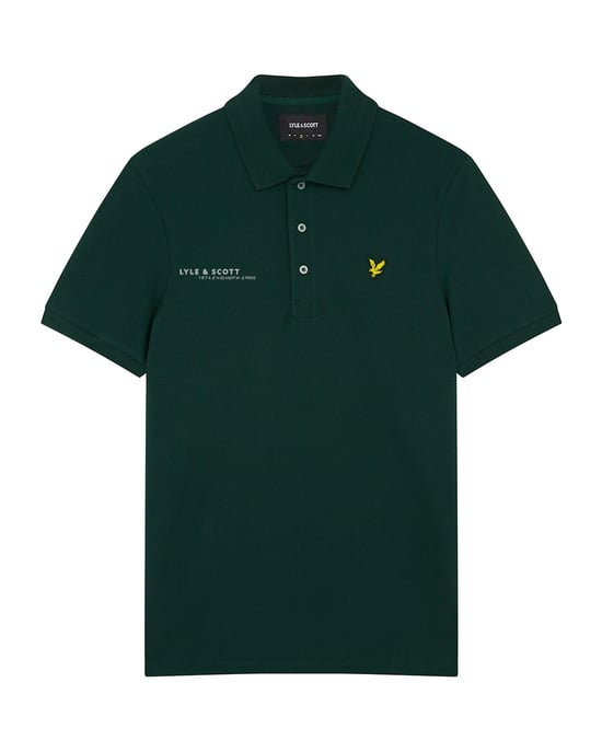 Lyle & Scott men's polo shirt with Co-Ordinates print in green
