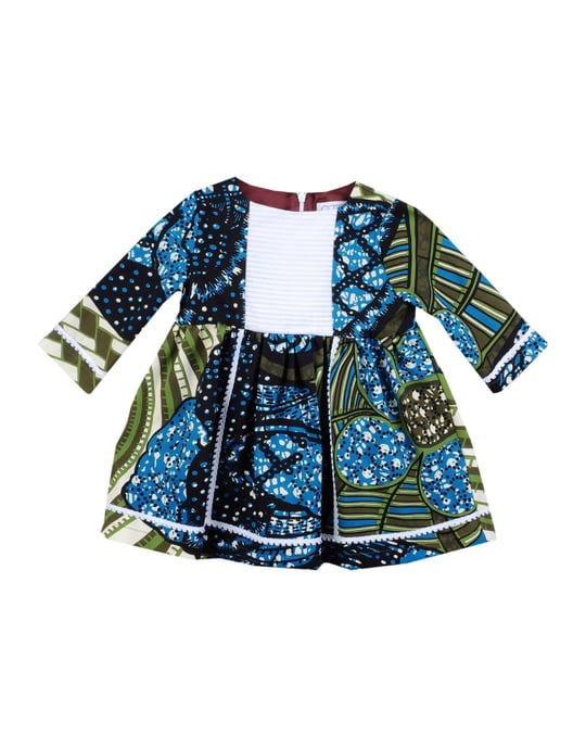 Stella Jean Girls' Blue Cotton Dress